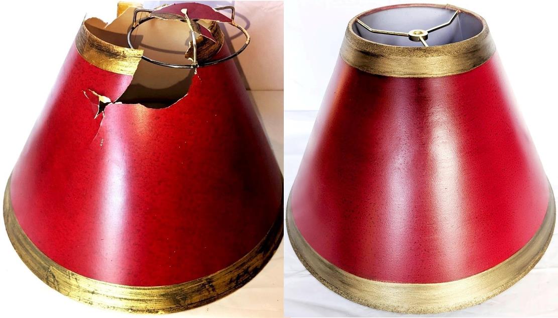 Red Paper Lamp Shade Repair