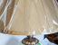 Vintage Glass Hurricane Lamp w/Silk Shade