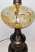 Hollywood Regency Bronze w/Amber Glass Lamp