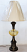 Hollywood Regency Bronze w/Amber Glass Lamp