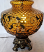 Amber Glass Hollywood Regency Lamp