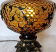 Amber Glass Hollywood Regency Lamp