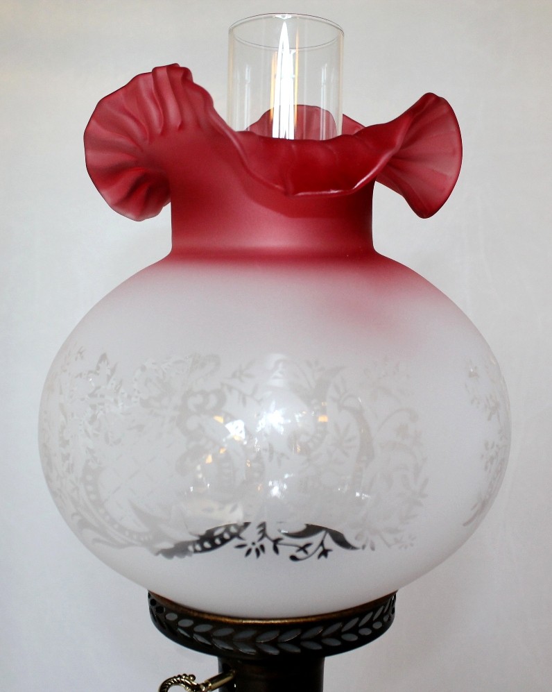 Cranberry Frost Glass Shade