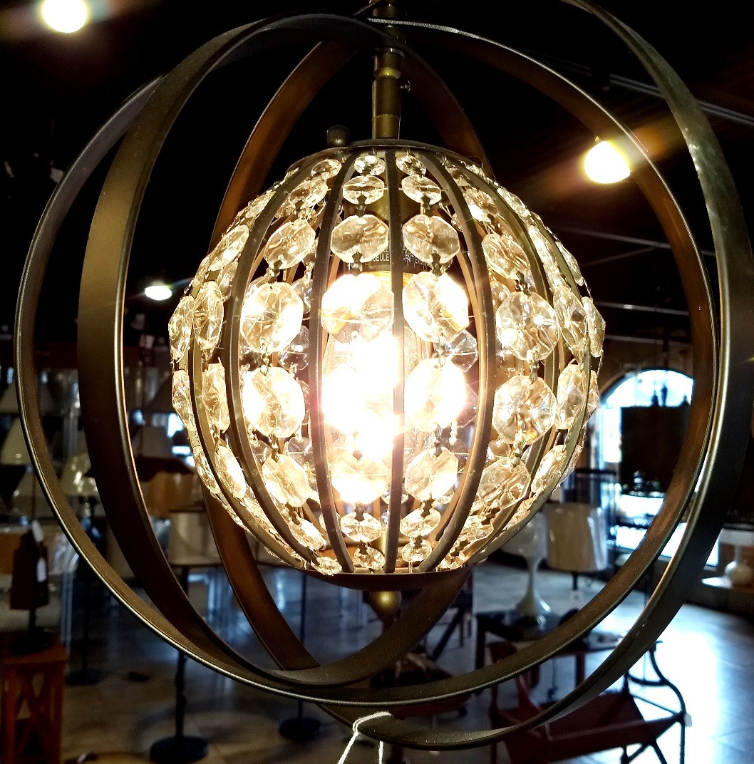 Crystal globe pendant light