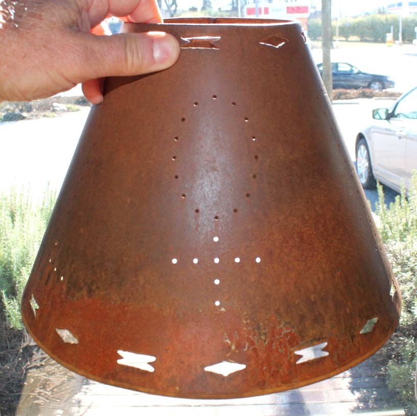 Hole punched metal lamp shade
