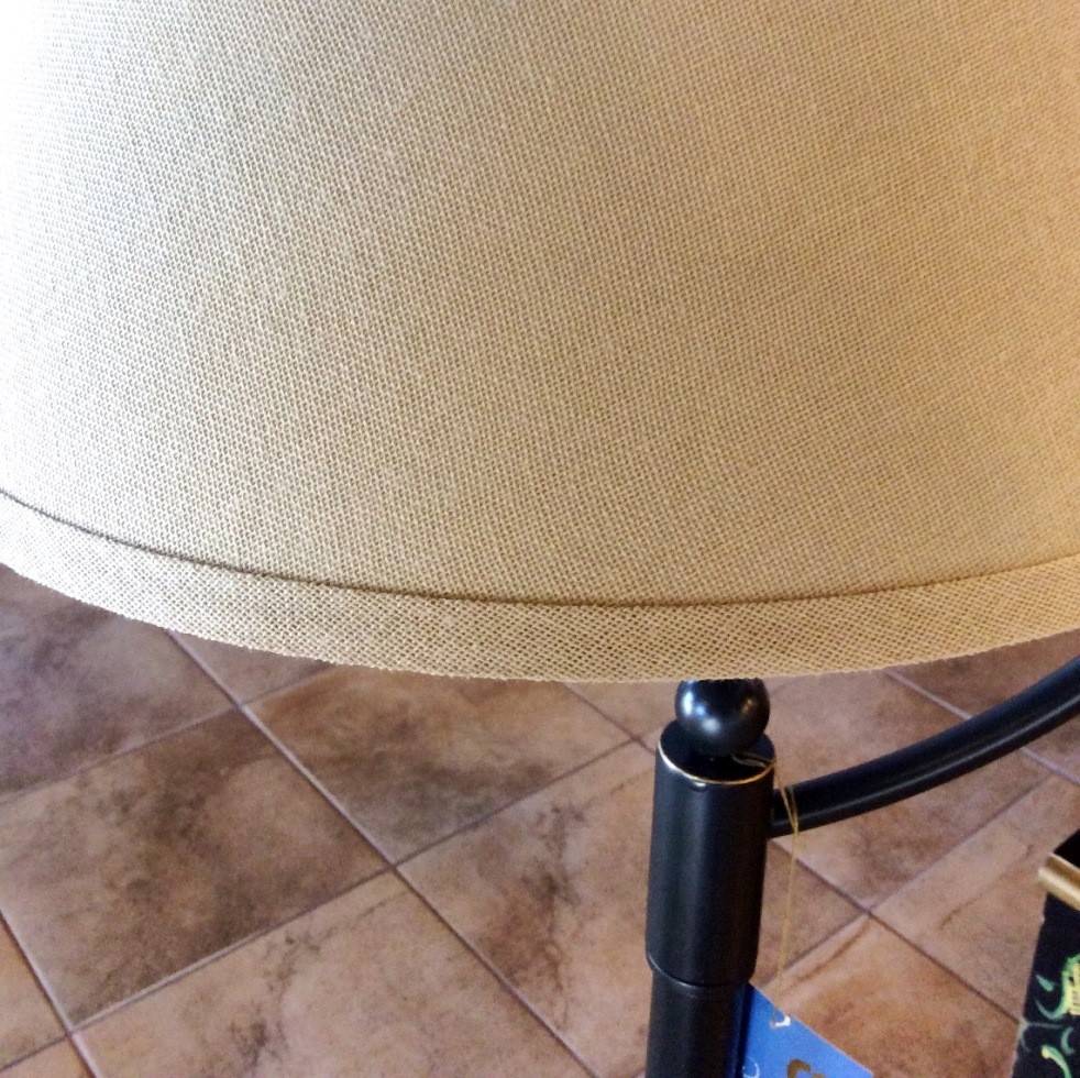 Linen lamp shade closeup