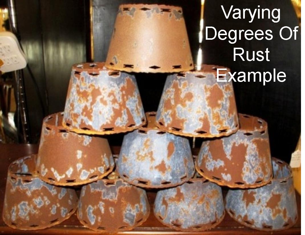 Partial rust (Varying degrees of rust) metal lamp shade