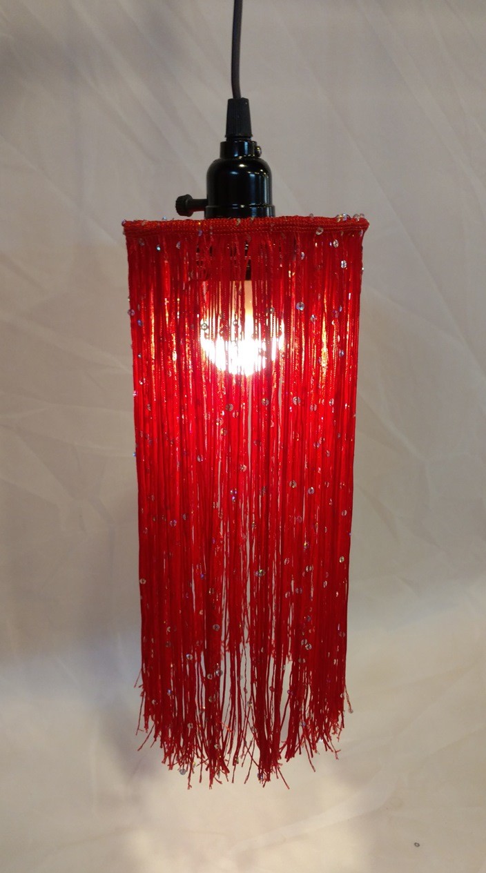 Red Victorian Swag Light
