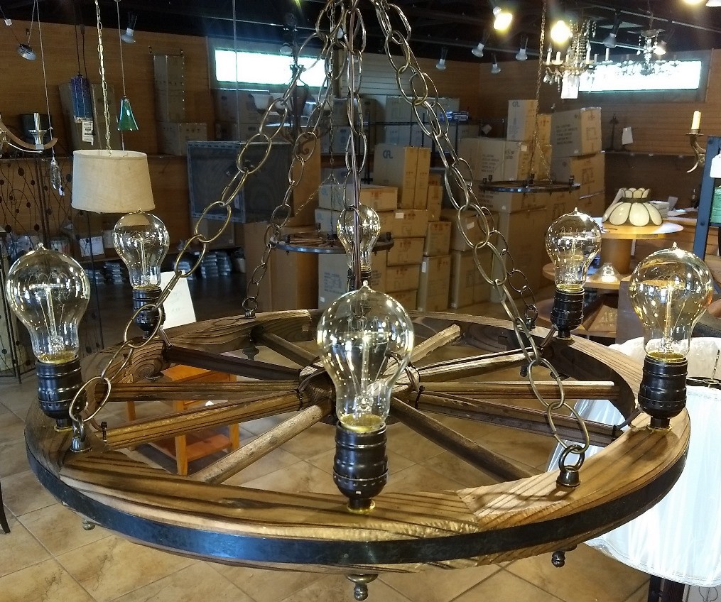 Wagon Wheel Chandelier Swag Lamp | Lamp Shade Pro