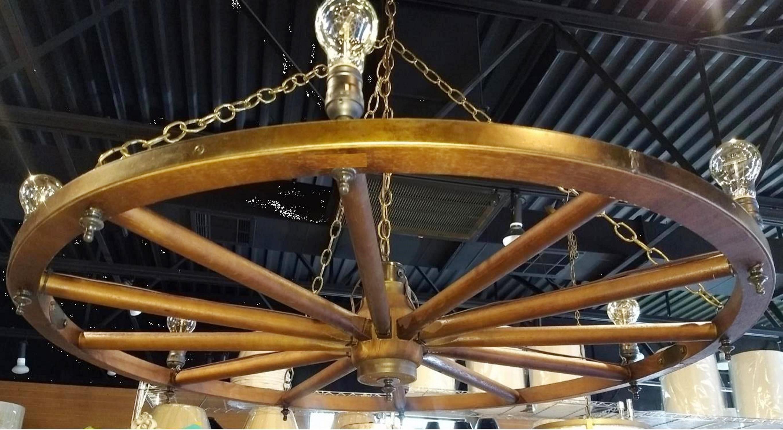 Large Wagon Wheel Chandelier