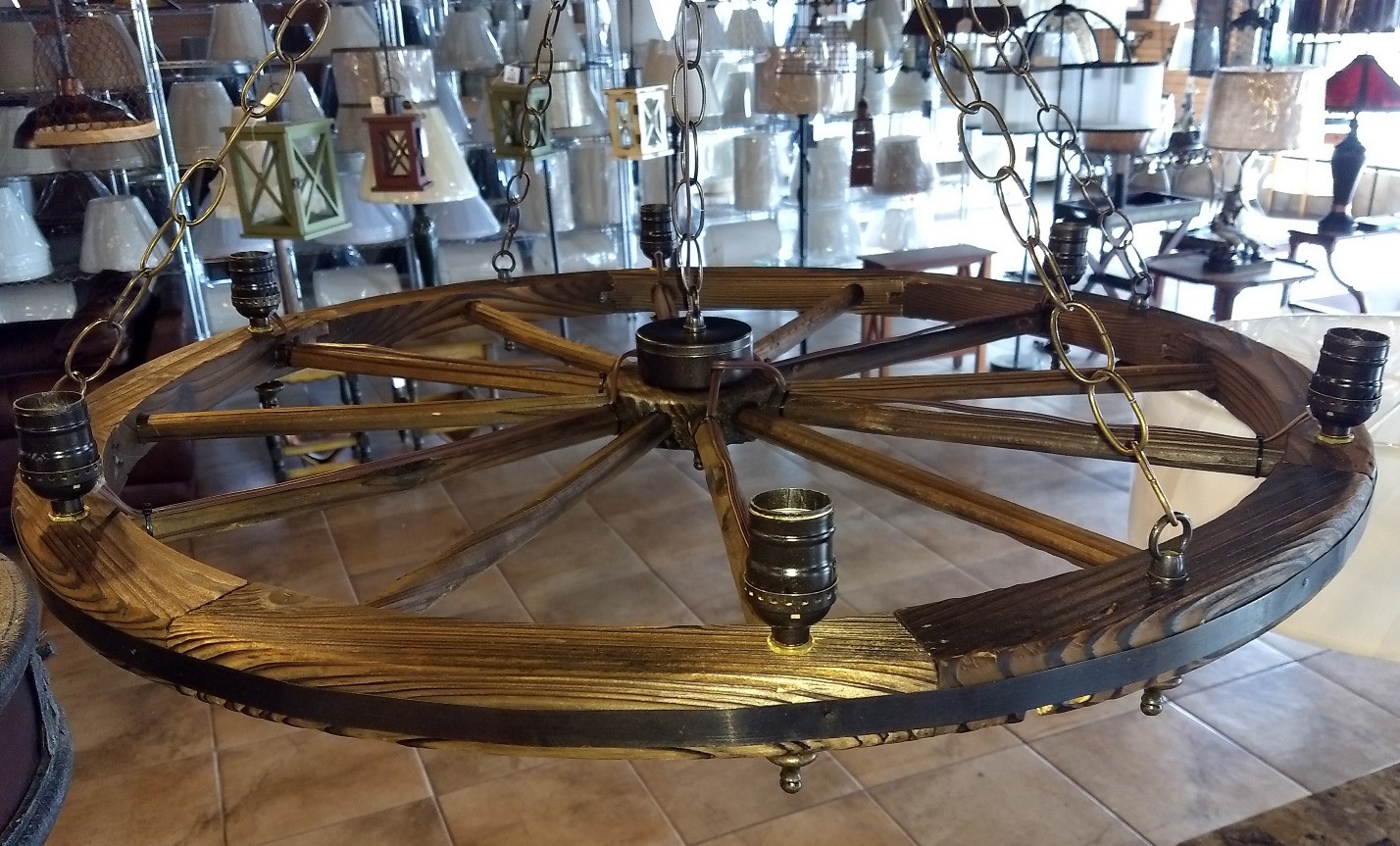 Wagon Wheel Chandelier 24-32" 