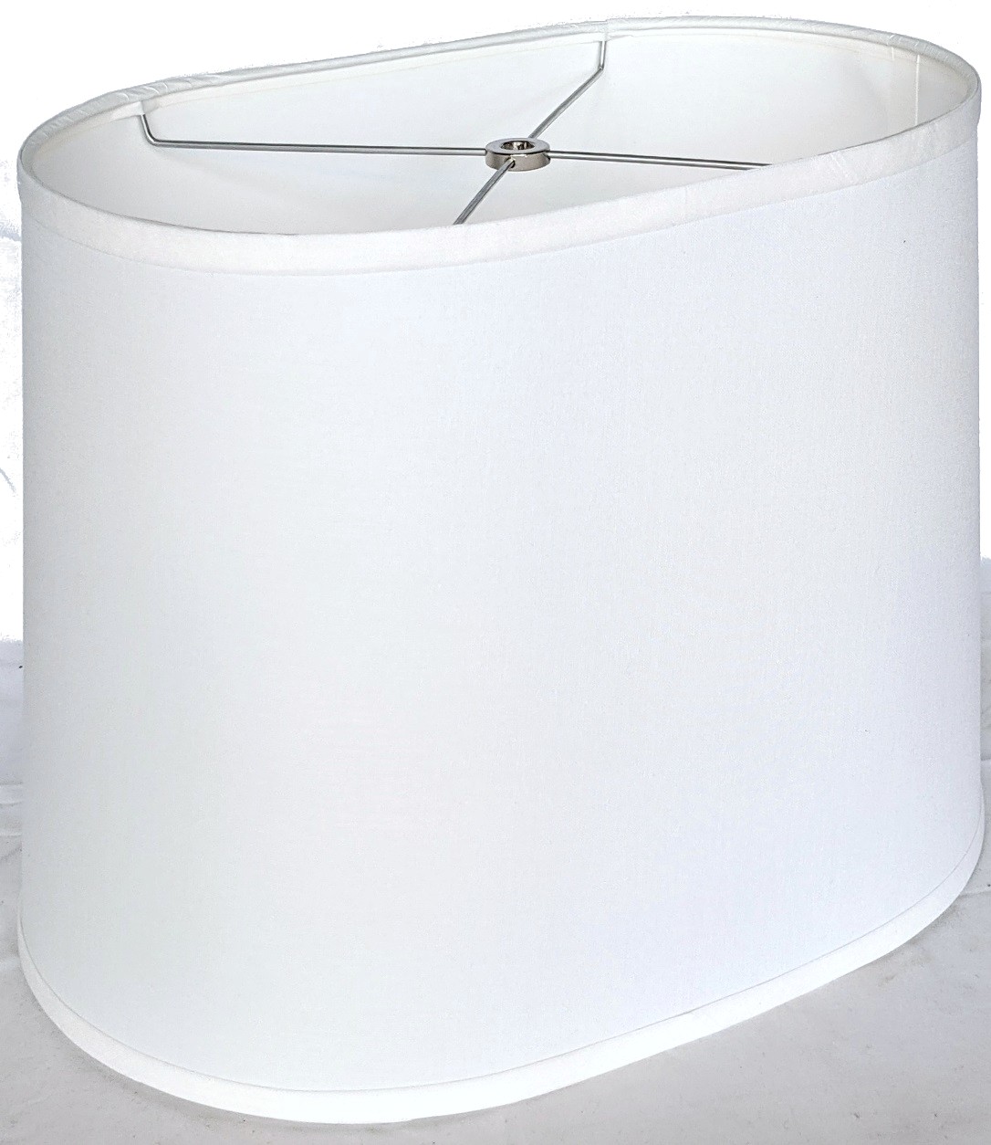 White Linen Oval Lamp Shade