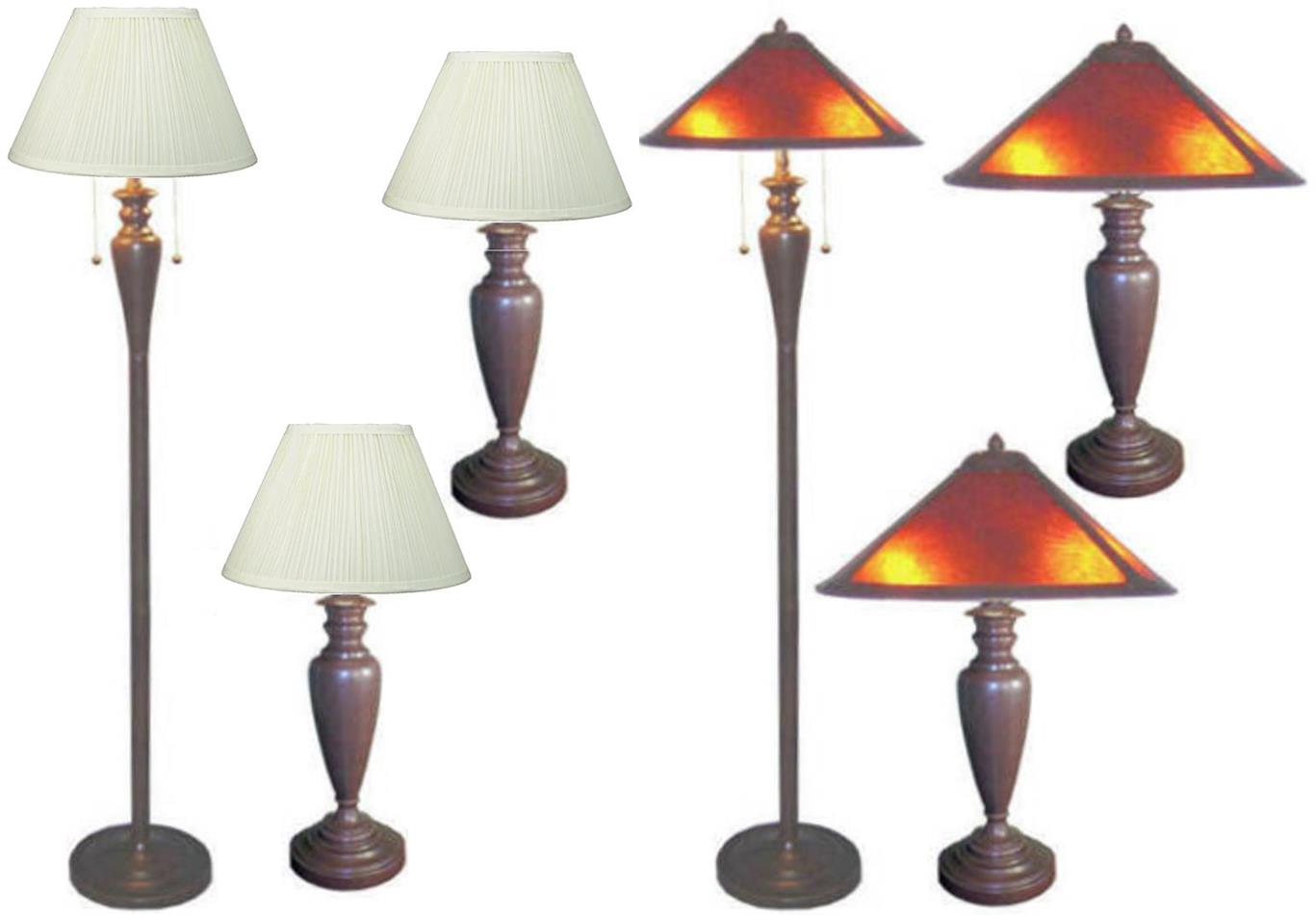 3 Piece Mission Lamp Set Fabric or Mica Shades - Sale !