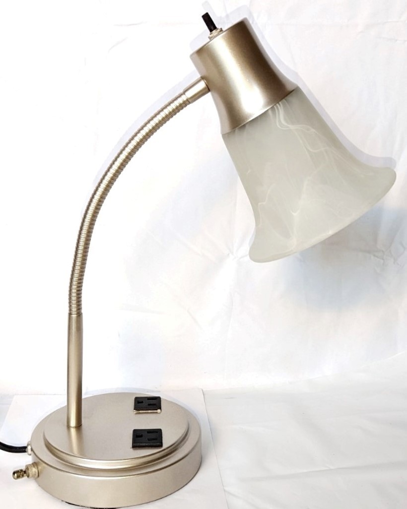 Adjustable Desk Lamp w/Outlets 18"H - SOLD