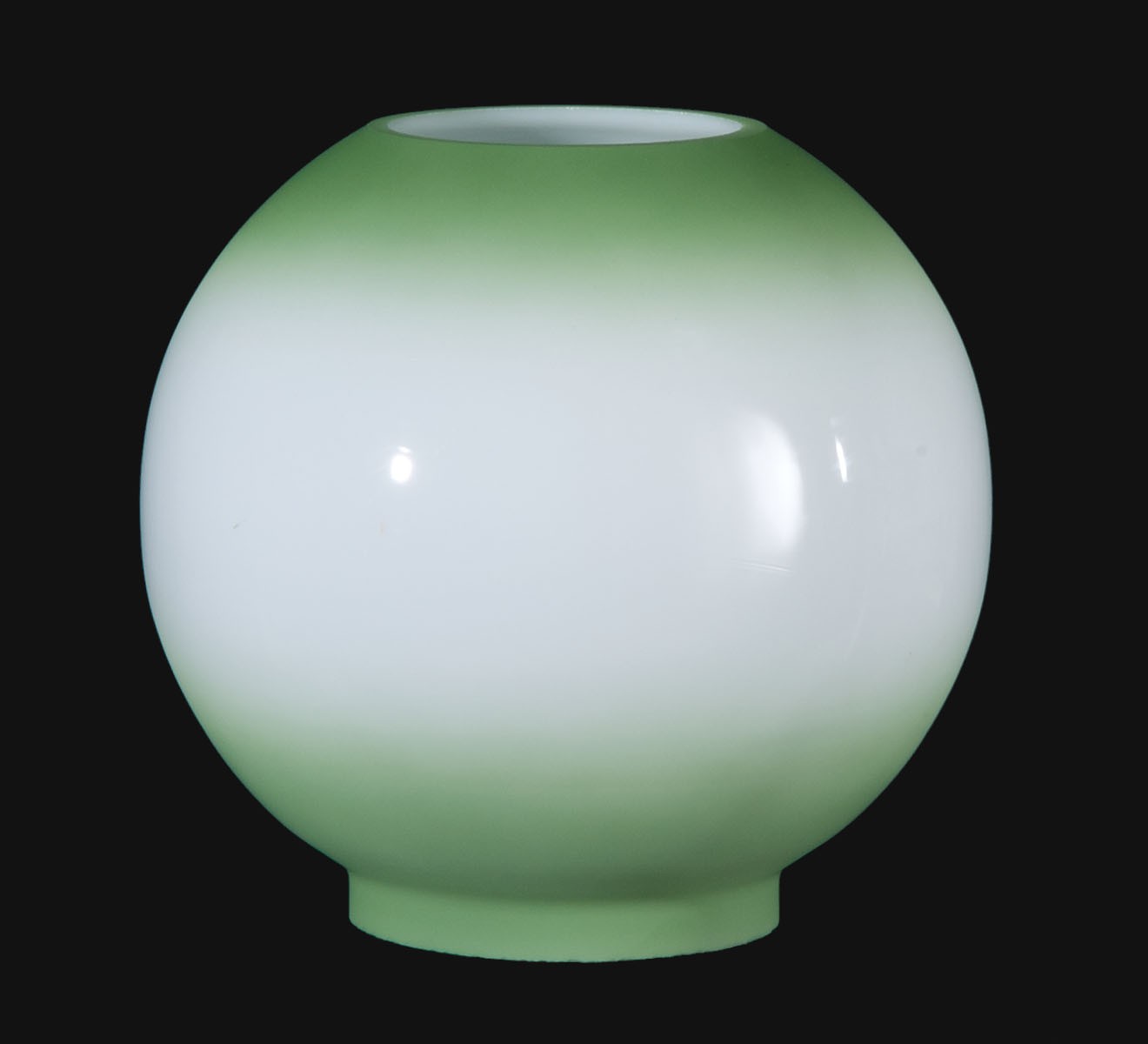 8" Ball Glass Shade 4" Fitter Green Tint