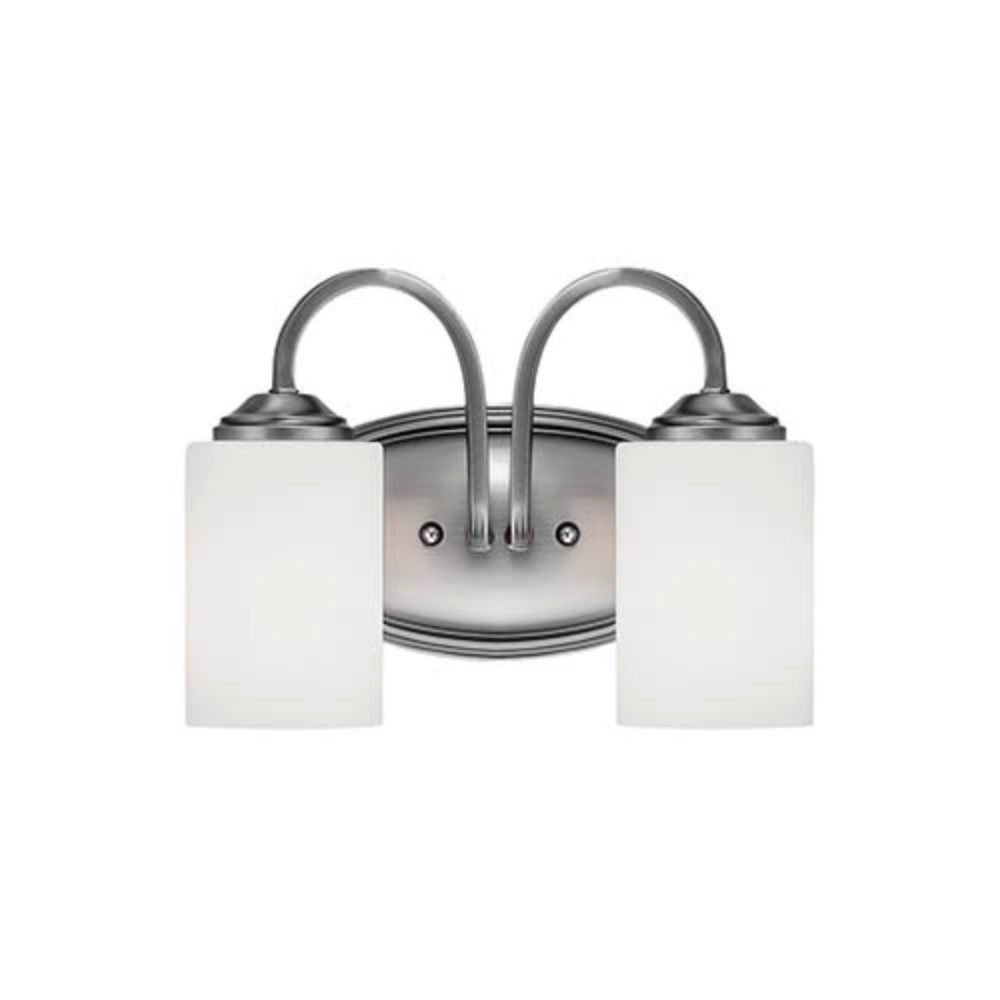 Lansing Pewter Bathroom Wall Light Drum Glass 12"Wx10"H