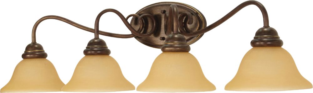 Castillo ORB Bronze Wall Light Champagne Glass Shades 33"Wx9"H
