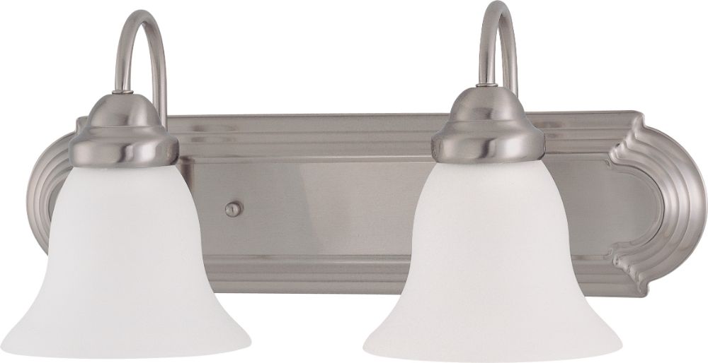 Ballerina Brushed Nickel Bathroom Light Frosted Glass 18"Wx8"H