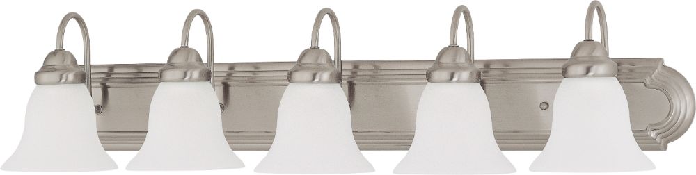 Ballerina Brushed Nickel Bathroom Light Frosted Glass 36"Wx8"H