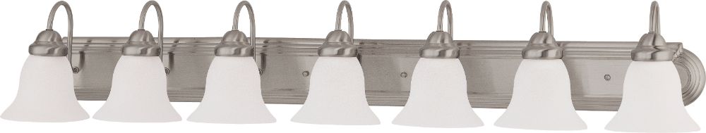Ballerina Brushed Nickel Bathroom Light Frosted Glass 48"Wx8"H
