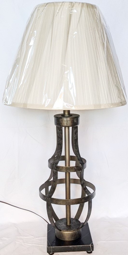 Bronze Iron & Marble Lamp 33"H - Sale !