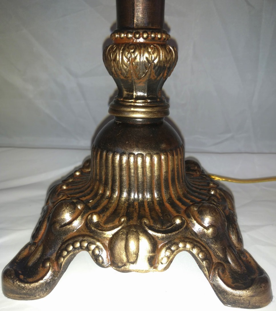 Cast Iron Bronze Gold Lamp 26"H SOLD