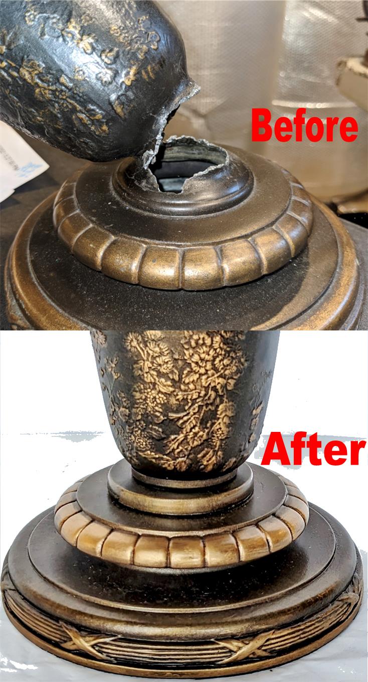 Cast Metal Tiffany Lamp Base Repair