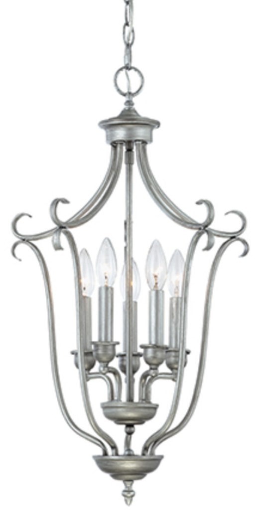 Fulton Rubbed Silver Candlestick Pendant 16"Wx27"H