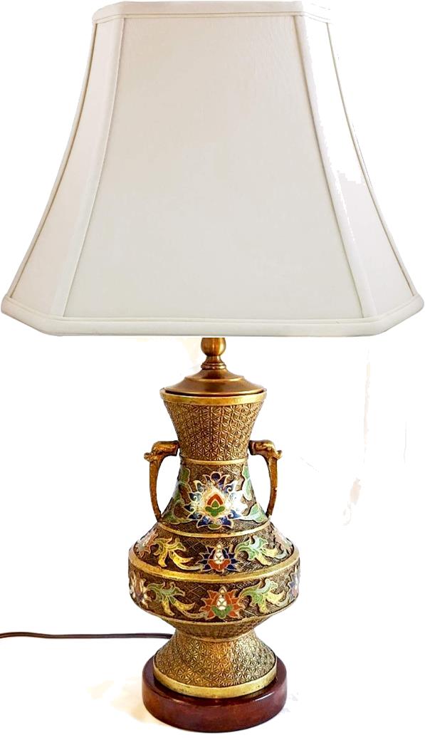 Cloisonne Champleve Lamp 23"H - SOLD