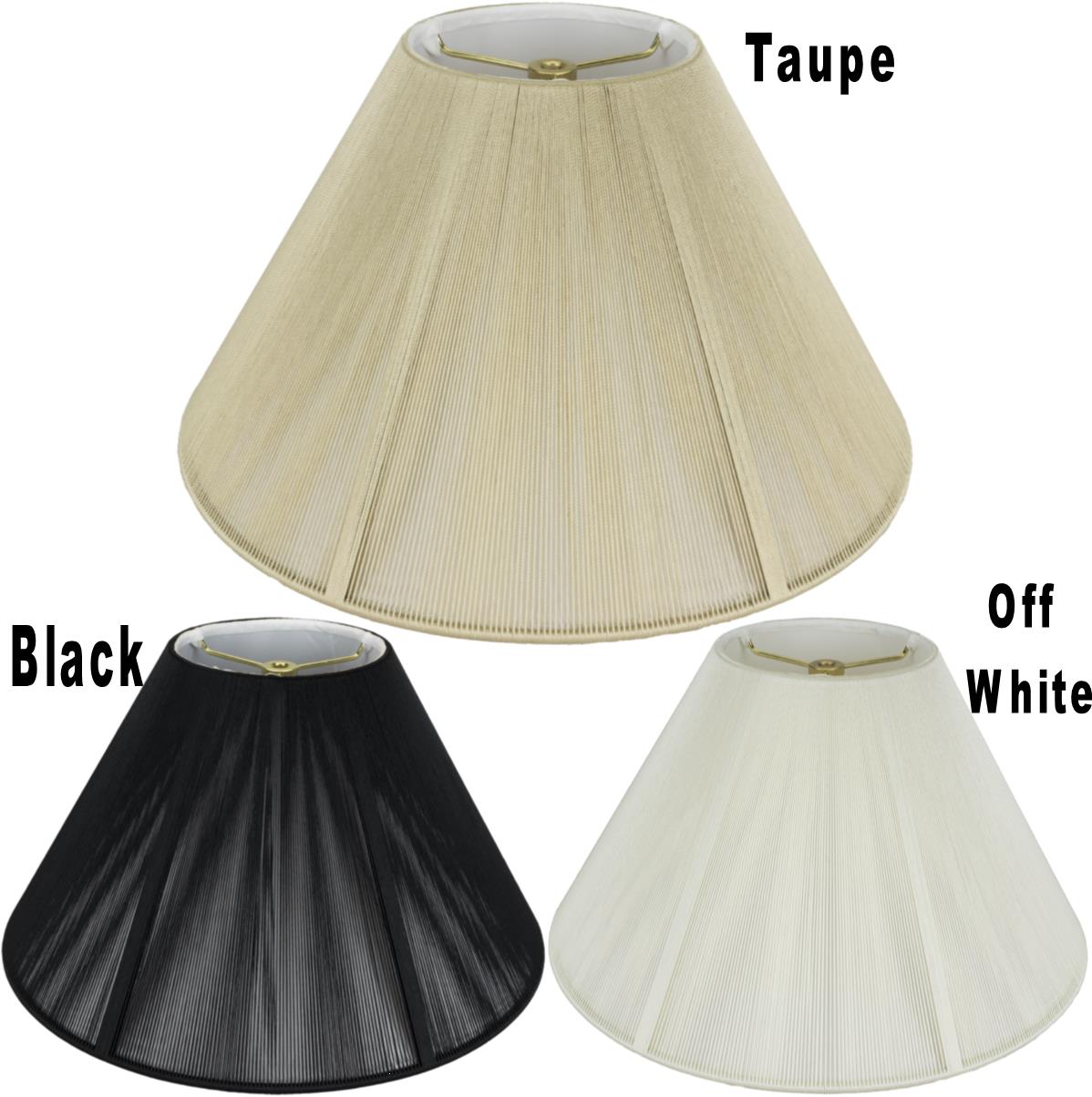 Coolie Silk String Lamp Shade Off White, Taupe, Black 16-22"W
