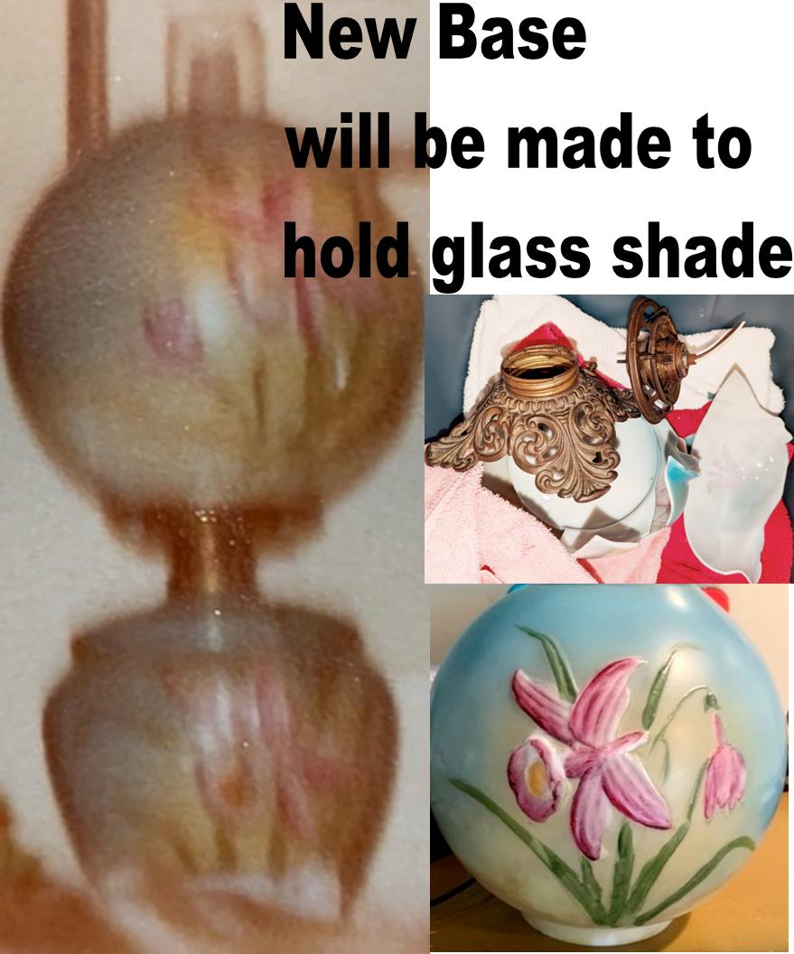 Custom Lamp Base for Ball Glass Shade