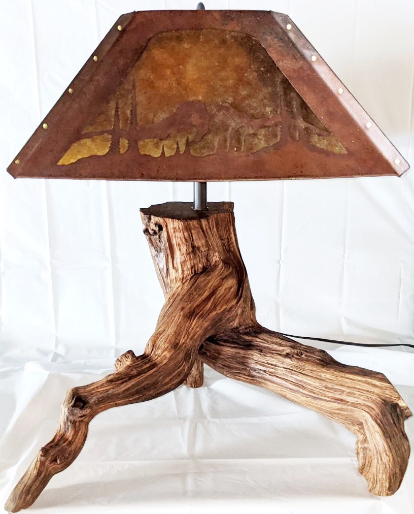 Driftwood Lamp Mica Shade 25"H - SOLD