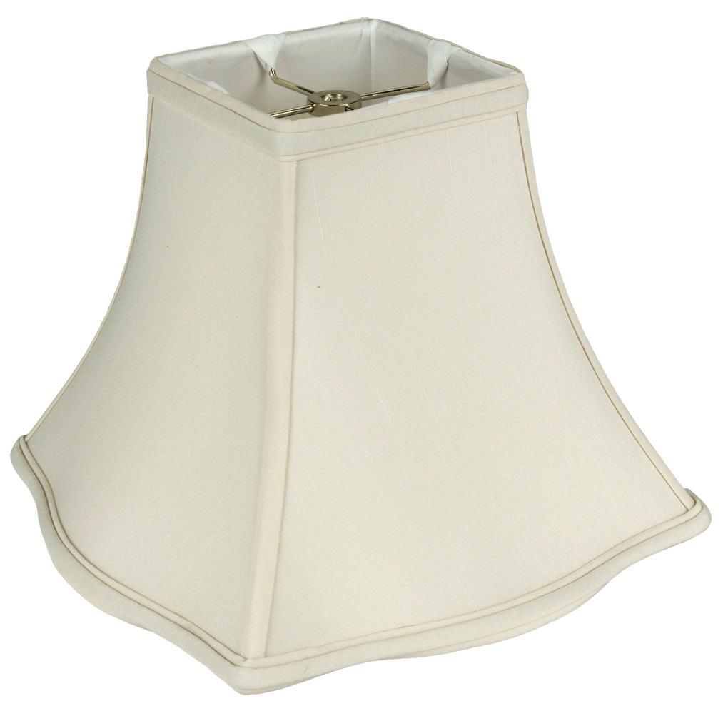 Fancy Square Bell Silk Lamp Shade Cream, White 8-20"W