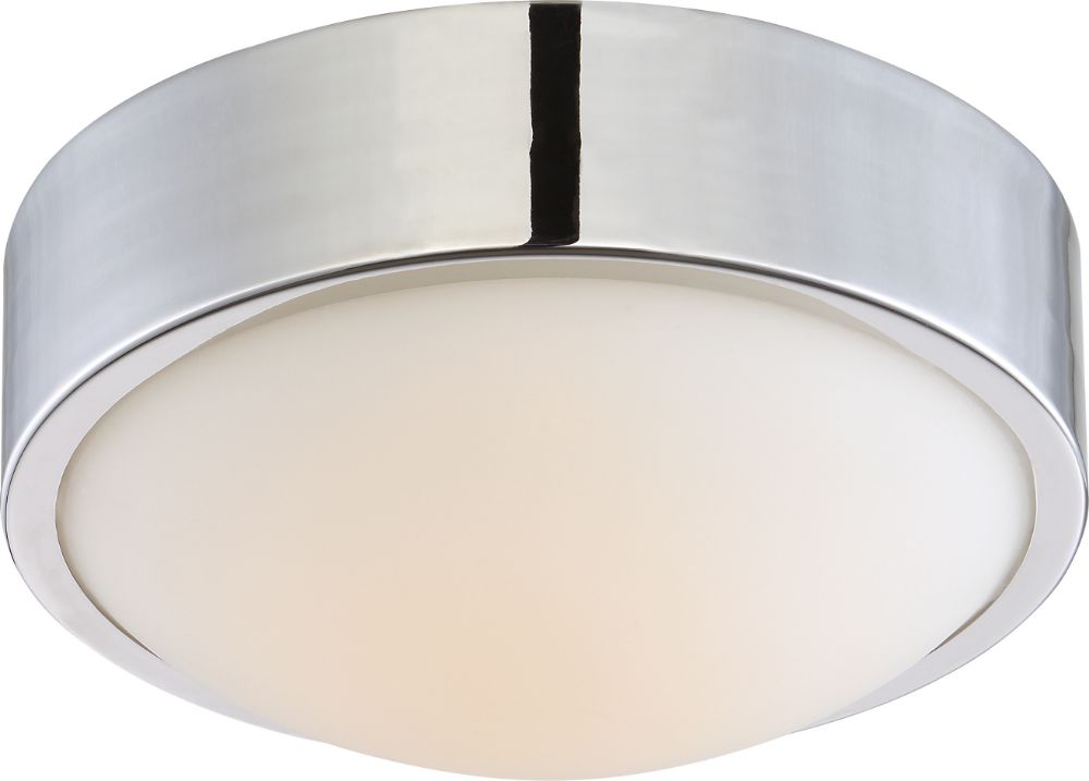Perk LED Polished Nickel Flush Ceiling Light 9"Wx4"H