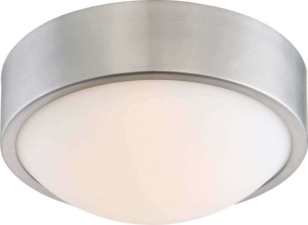 Perk LED Brushed Nickel Flush Ceiling Light 9"Wx4"H