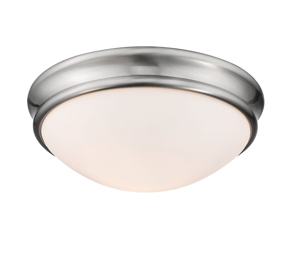 Brushed Nickel Flush Ceiling Light Scavo Glass 10"Wx4"H