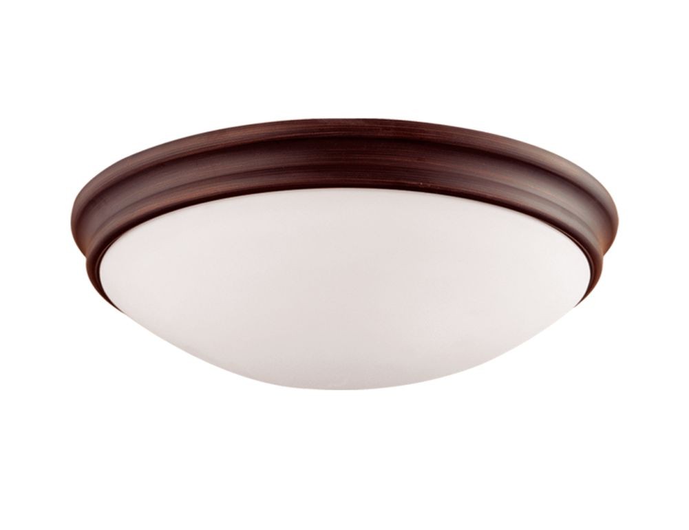 Rubbed Bronze Flush Ceiling Light Scavo Glass 10"Wx4"H