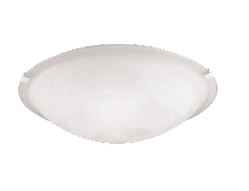 White Flush Ceiling Light Alabaster Glass 12"Wx4"H