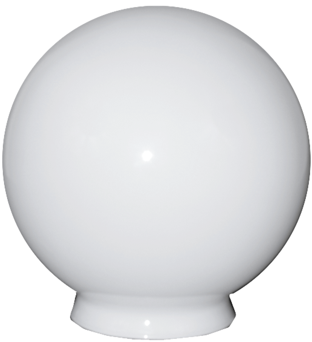6" White Ball Glass Lamp Shade 3.25" Fitter