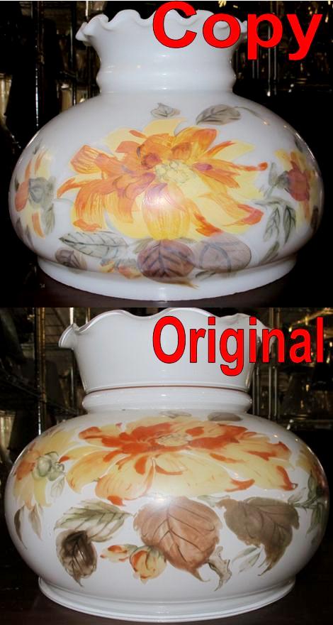 Repainted Replacement Hurricane Glass Shade 10" Fitter