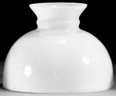 White Flat Dome Hurricane Glass Lamp Shade 10" Fitter