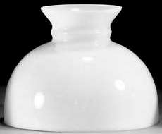 Satin White Hurricane Glass Lamp Shade 10" Fitter