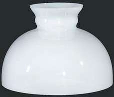 Dome Style White Hurricane Glass Lamp Shade 12" Fitter
