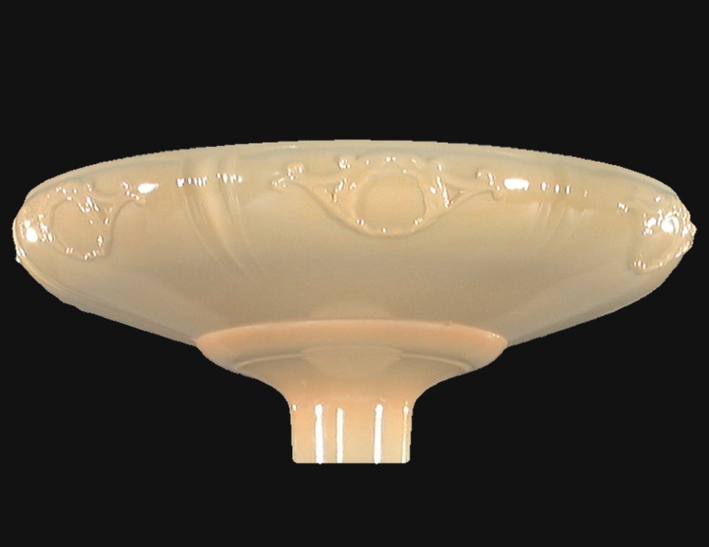 Gold Embossed Glass Funnel Torchiere Shade 16"W - Sale !