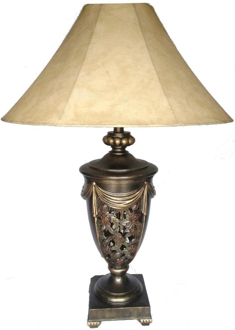 Large Bronze Vintage Lamp 32"H - Sale !