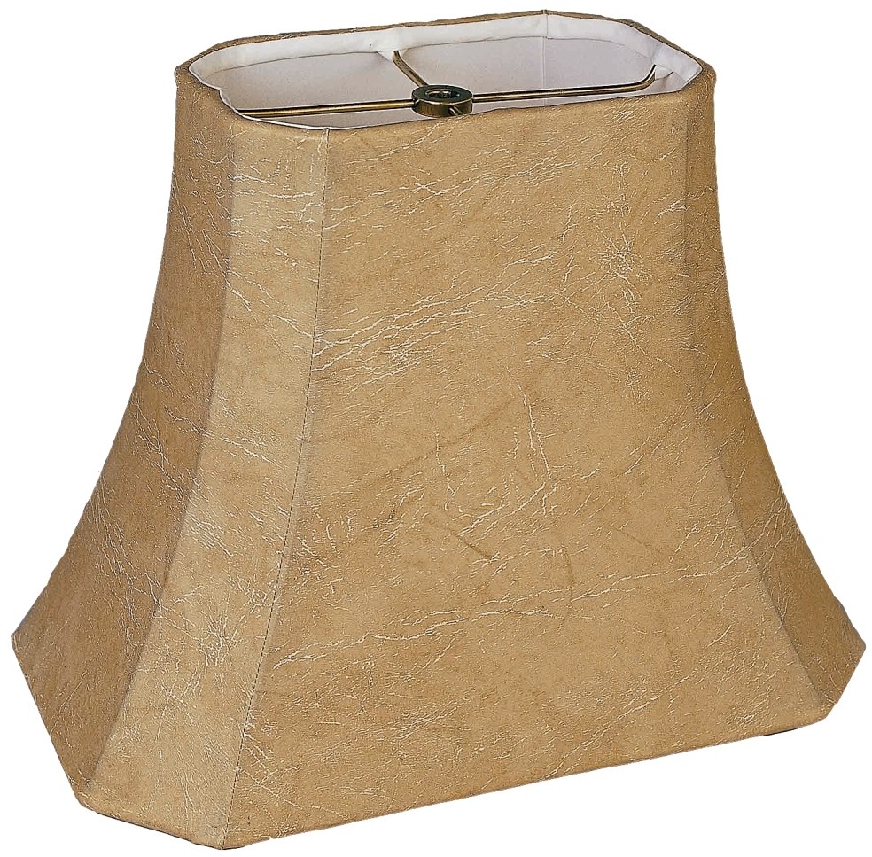 Rectangle Faux Leather Lamp Shade 12-18"W
