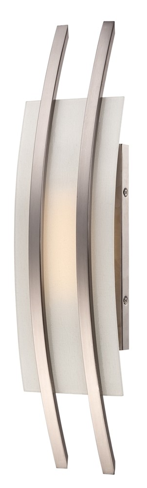 Trax Nickel Frost Glass LED Wall Sconce Light 7"Wx20"H