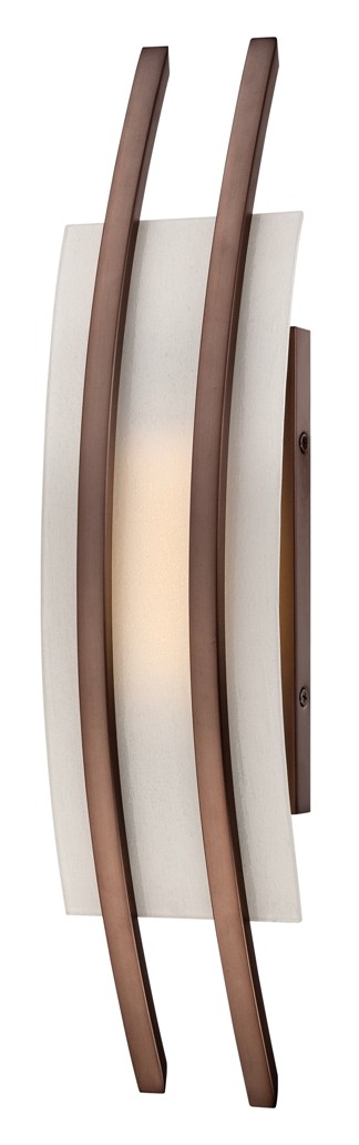 Trax Bronze Frost Glass LED Wall Sconce Light 7"Wx20"H