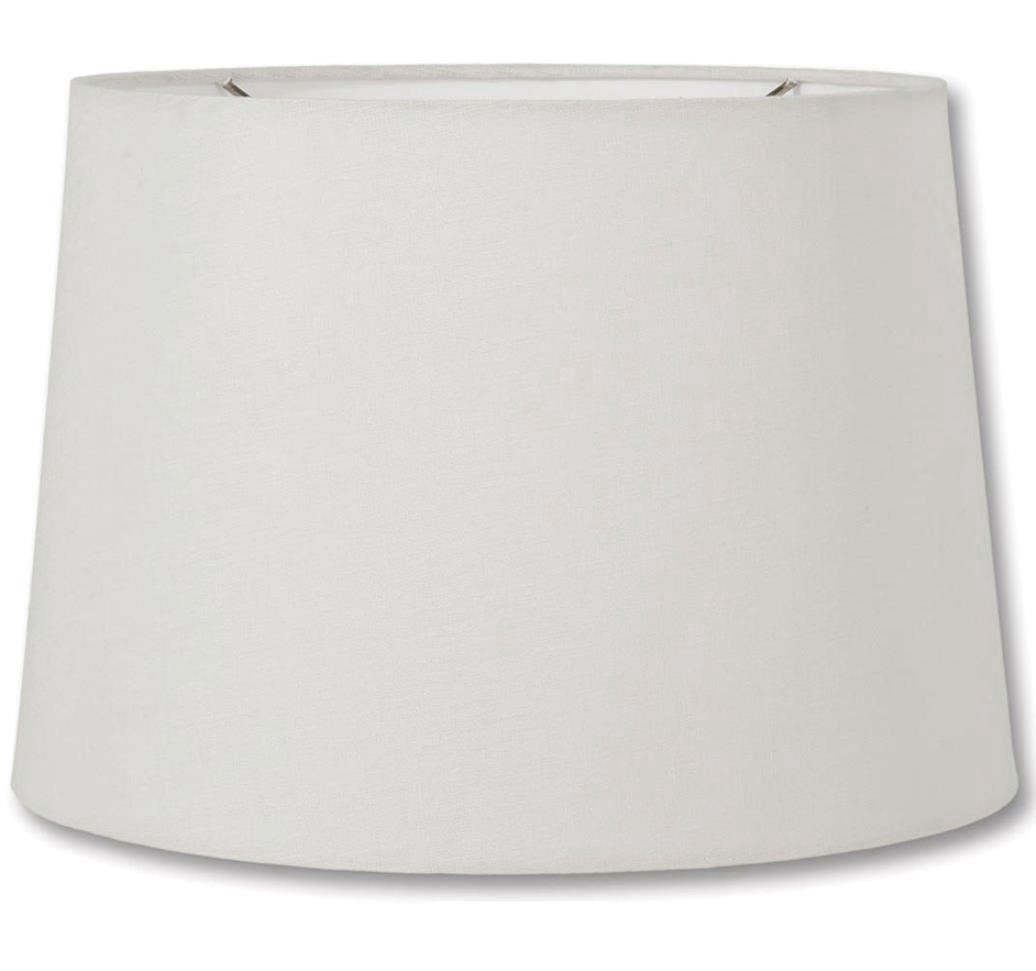 Rolled Edge Linen Drum Lamp Shade Off White 13-15"W - Sale !