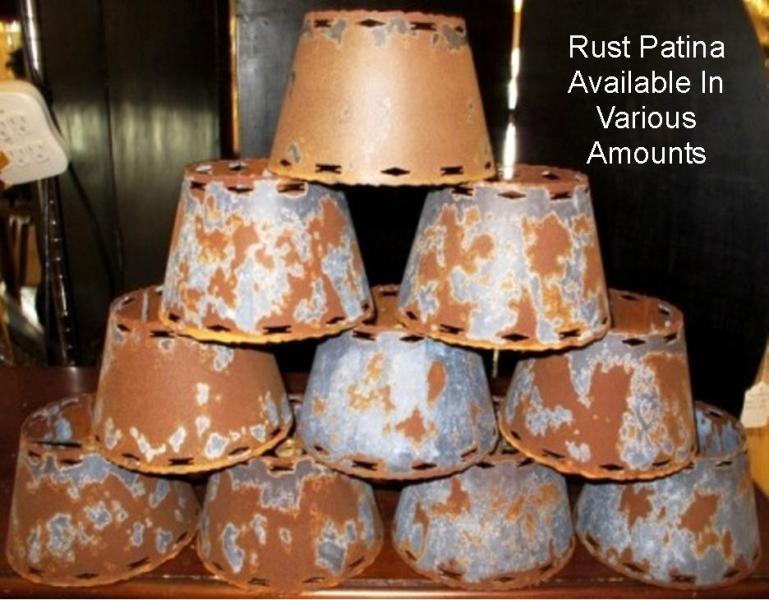 Metal Chandelier Lamp Shade Rust Patina 4-6"W